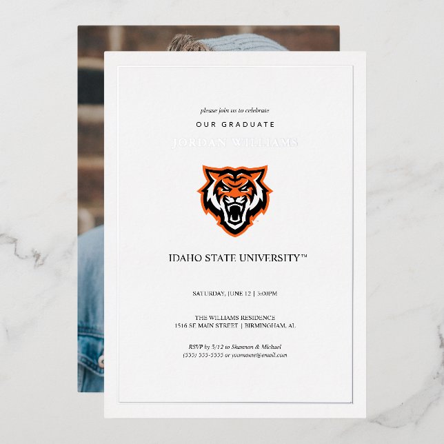 Idaho State University Official Logo Design Foil Invitation (Front/Back)