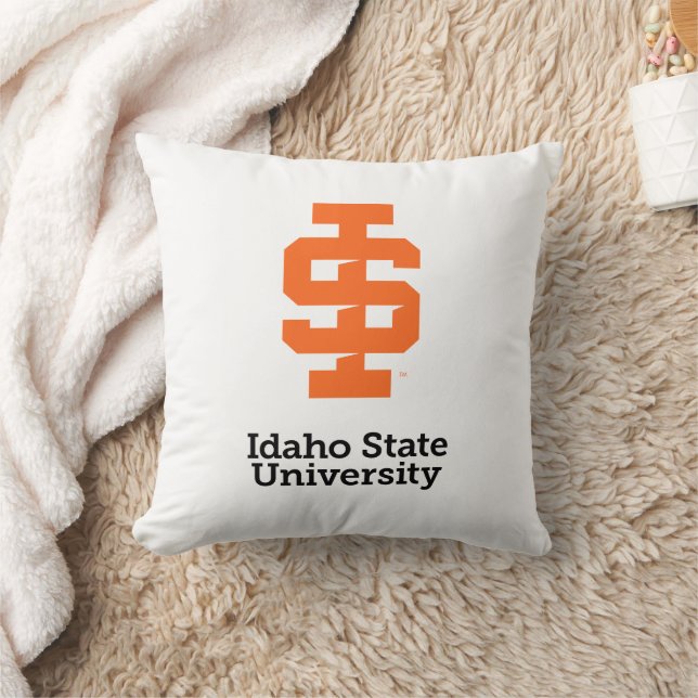 Idaho State University Official Logo Design Throw Pillow (Blanket)