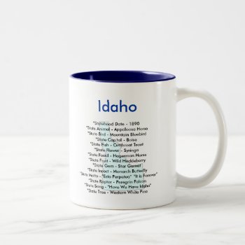 Idaho Symbols & Map Two-tone Coffee Mug by archemedes at Zazzle