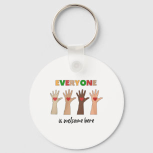 Idaho Teacher Everyone Is Welcome Here Fist Hand S Keychain