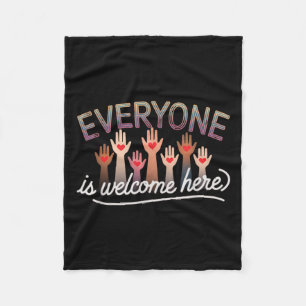 Idaho Teacher Quote Mens Womens Everyone Is Welcom Fleece Blanket