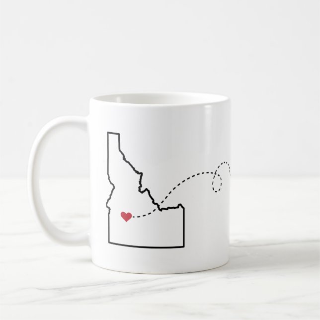 Idaho to Washington - Heart2Heart Coffee Mug (Left)