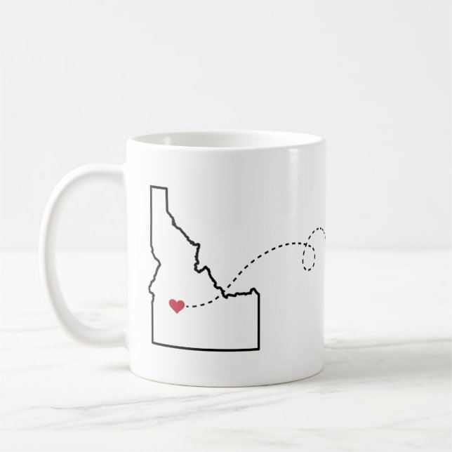 Idaho to Wisconsin - Heart2Heart Coffee Mug (Left)