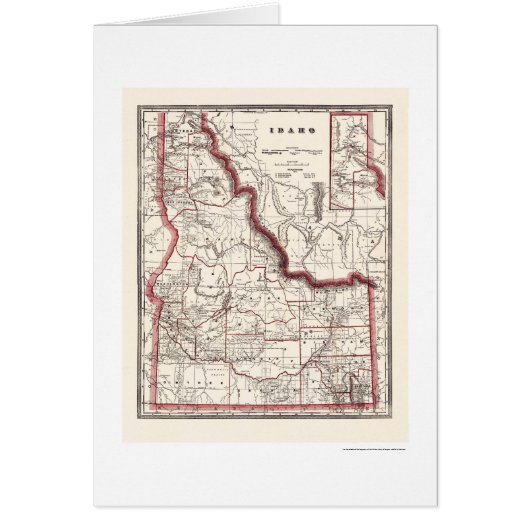 Idaho Township & Railroad Map 1896 Cards (Front)
