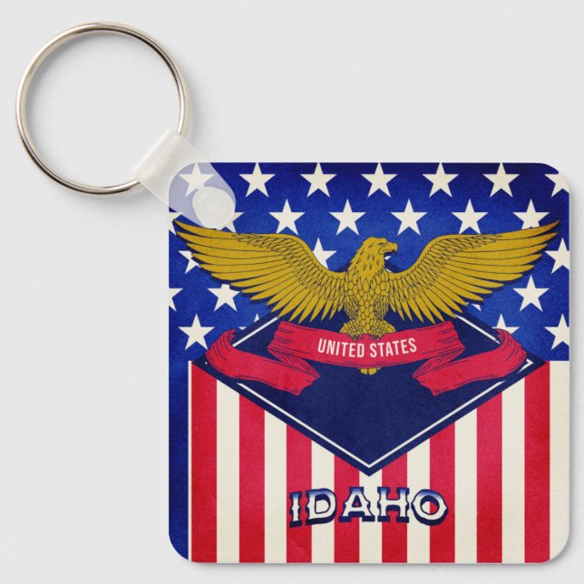 Idaho USA Flag  Keychain (Front)