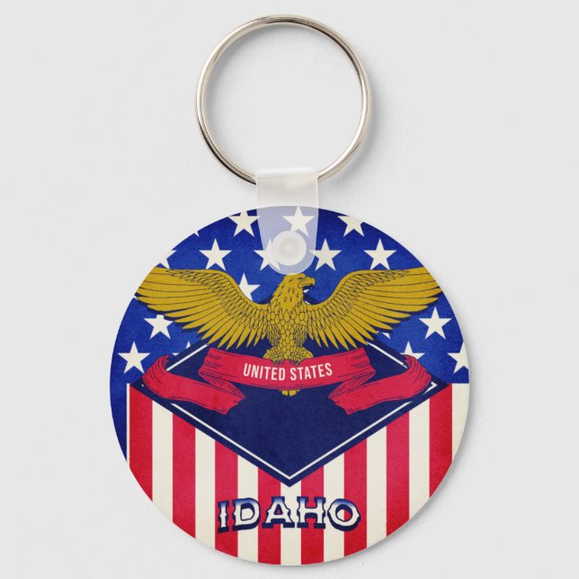 Idaho USA Flag  Keychain (Front)