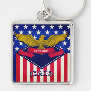Idaho USA Flag Keychain