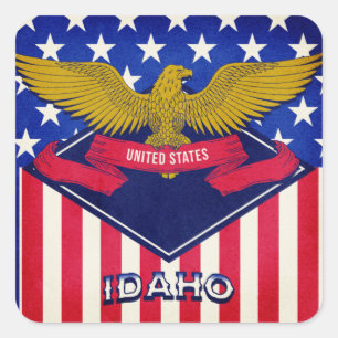 Idaho USA Flag   Square Sticker