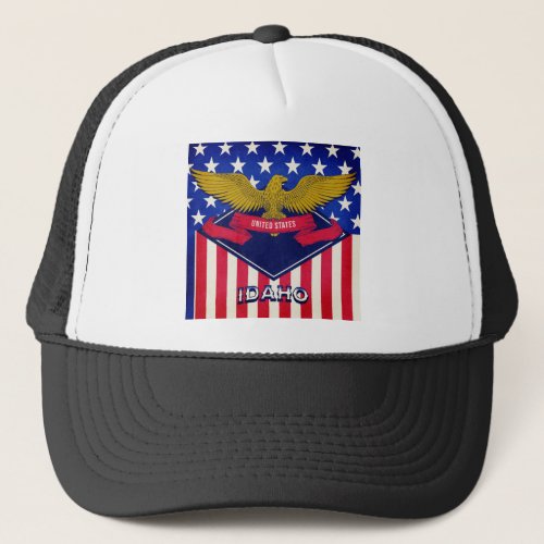 Idaho USA Flag Trucker Hat