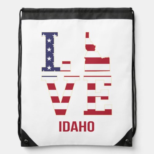Idaho USA State Love Drawstring Bag
