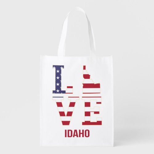 Idaho USA State Love Grocery Bag
