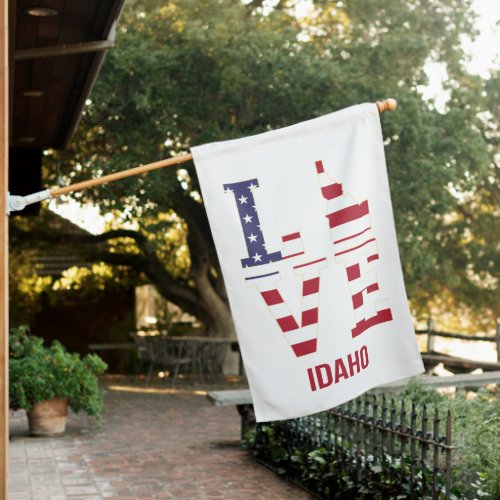 Idaho USA State Love House Flag