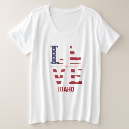 Idaho USA State Love Plus Size T_Shirt