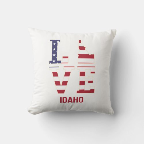 Idaho USA State Love Throw Pillow