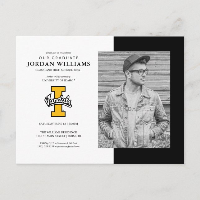 Idaho Vandals Future Graduate Graduation Announcement Postcard (Front)