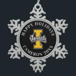 Idaho Vandals Logo Snowflake Pewter Christmas Ornament<br><div class="desc">Check out these University of Idaho designs! Show off your University of Idaho Pride with these new University products. These make the perfect gifts for the Xavier student, alumni, family, friend or fan in your life. All of these Zazzle products are customizable with your name, class year, or club. Go...</div>