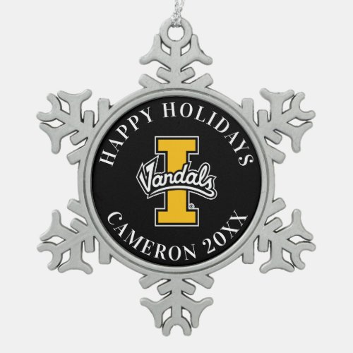 Idaho Vandals Logo Snowflake Pewter Christmas Ornament