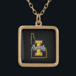 Idaho Vandals State Love Gold Plated Necklace<br><div class="desc">Check out these University of Idaho designs! Show off your University of Idaho Pride with these new University products. These make the perfect gifts for the University of Idaho student, alumni, family, friend or fan in your life. All of these Zazzle products are customizable with your name, class year, or...</div>