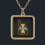 Idaho Vandals State Love Gold Plated Necklace<br><div class="desc">Check out these University of Idaho designs! Show off your University of Idaho Pride with these new University products. These make the perfect gifts for the University of Idaho student, alumni, family, friend or fan in your life. All of these Zazzle products are customizable with your name, class year, or...</div>