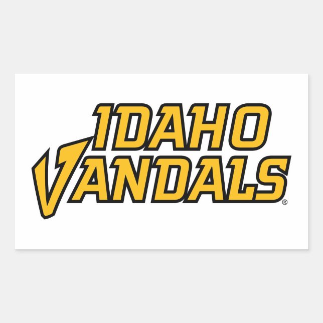 Idaho Vandals Wordmark Rectangular Sticker (Front)