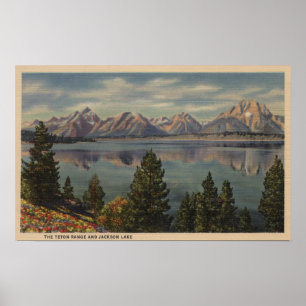 Idaho - View of the Teton Range & Jackson Lake Poster