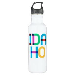 Idaho Vintage Retro Colorful 80s Pop Art Type Stainless Steel Water Bottle