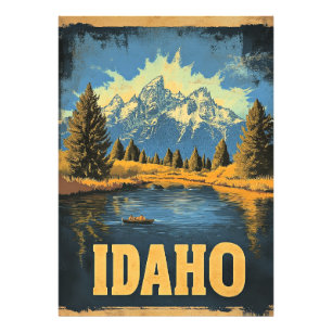 Idaho Vintage Travel Illustration Photo Print