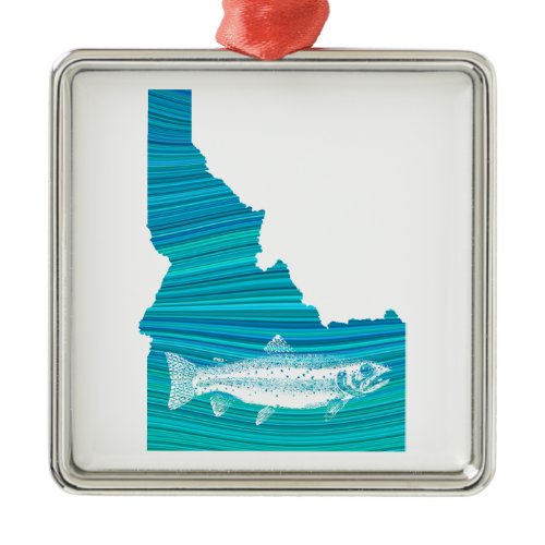 Idaho Wave Fishing Metal Ornament