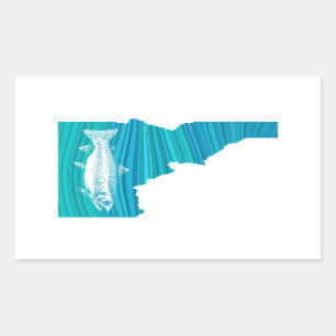 Idaho Wave Fishing Rectangular Sticker