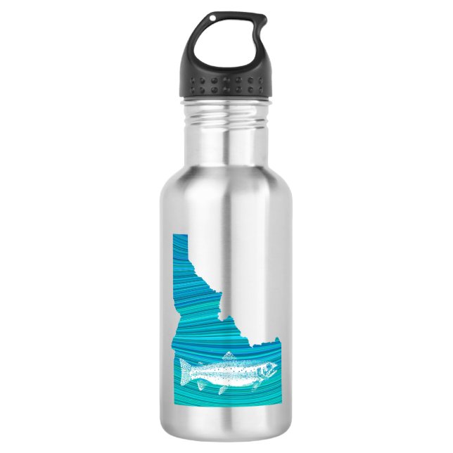Idaho Wave Fishing Stainless Steel Water Bottle (Front)
