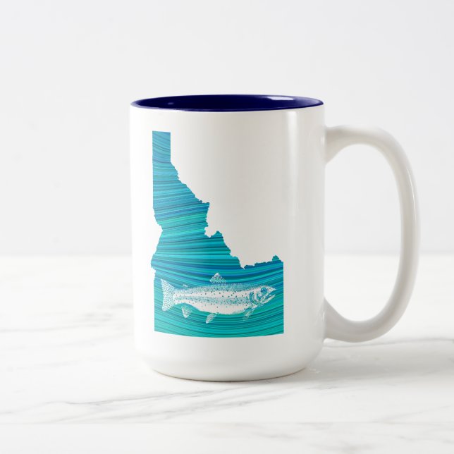 Idaho Wave Fishing Two-Tone Coffee Mug (Right)
