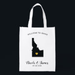 Idaho Wedding Welcome Bag Black and Gold Tote<br><div class="desc">Fill this welcome bag with favorite goodies for your guests to enjoy when they arrive in Idaho!</div>