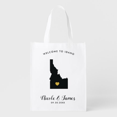 Idaho Wedding Welcome Bag Black and Gold Tote