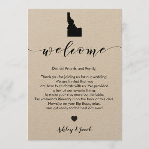 Idaho Wedding Welcome Letter & Itinerary Card