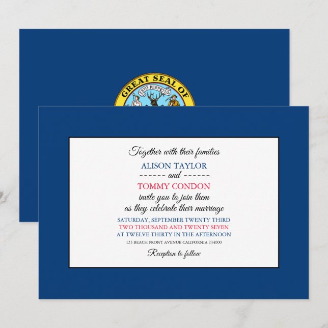 Idahoan Flag, Flag of Idaho Wedding Invitation (Front/Back)