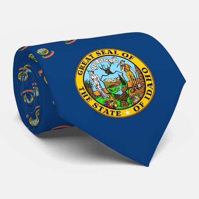 Idahoan Flag & Seal, Flag of Idaho Neck Tie (Rolled)