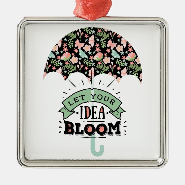 Idea Bloom Umbrella Metal Ornament (Front)
