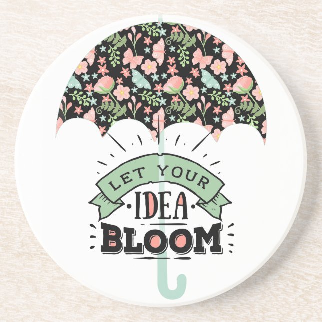 Idea Bloom Umbrella Sandstone Coaster (Front)