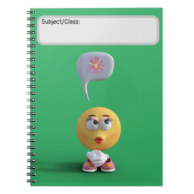 "Idea Emoji" (Green) Notebook (Front)
