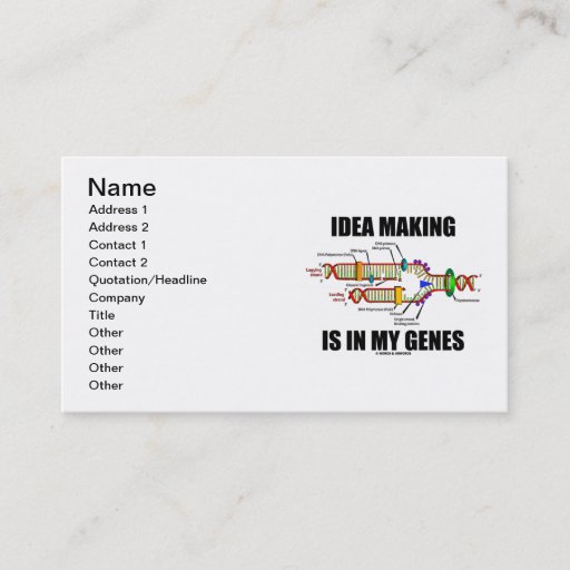 Customizable Idea Making Is In My Genes (DNA Replication) Business Card Templates