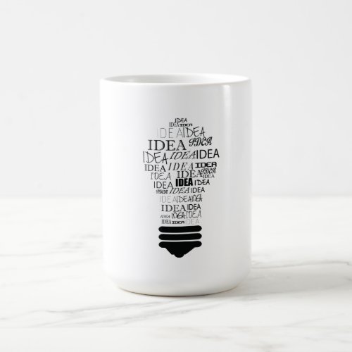 idea text bulb  magic mug