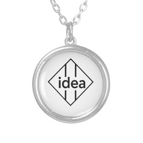 IDEA Typography Design Silver Plated Necklace