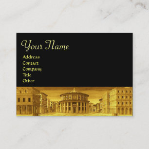 IDEAL CITY Archiectural Gold Yellow Pearl Black Business Card
