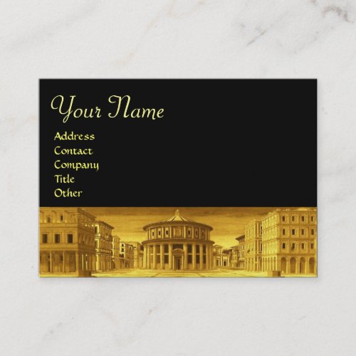 IDEAL CITY Archiectural Gold Yellow Pearl Black Business Card