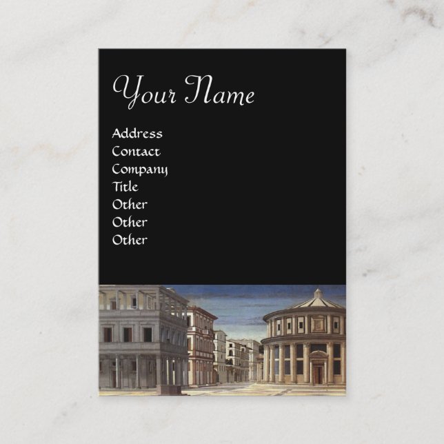IDEAL CITY,black Business Card (Front)