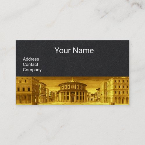 IDEAL CITY Renaissance ArchitectGold Black Paper Business Card