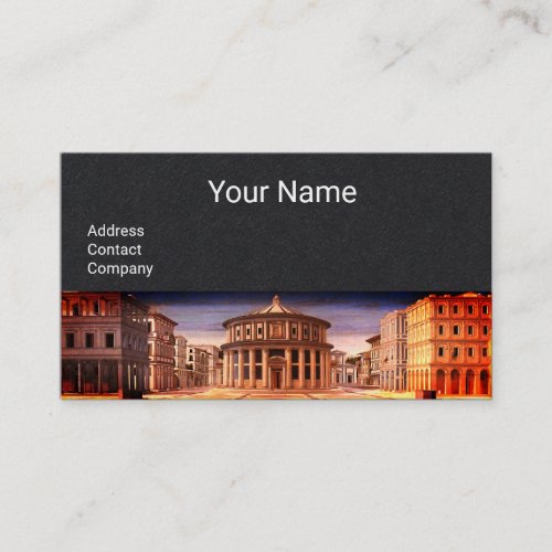 IDEAL CITY Renaissance Architecture Black Paper Business Card