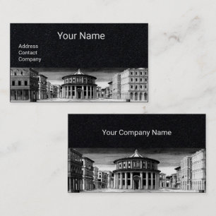 IDEAL CITY,Renaissance Architecture, Black Paper Business Card