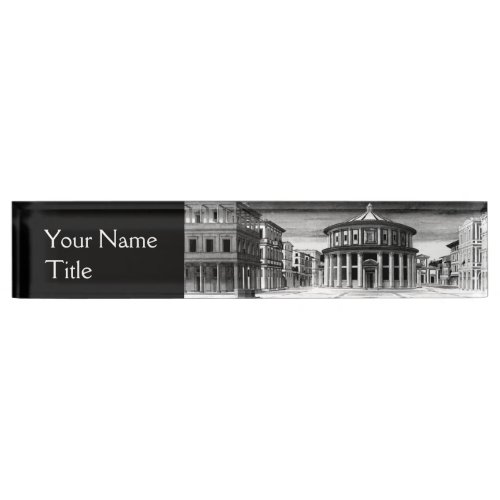 IDEAL CITYRenaissance Architecture  Black White Nameplate