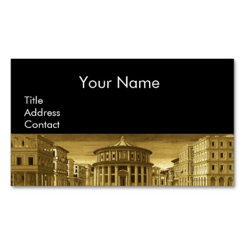 IDEAL CITYRenaissance Architecture  Gold Yellow Magnetic Business Card